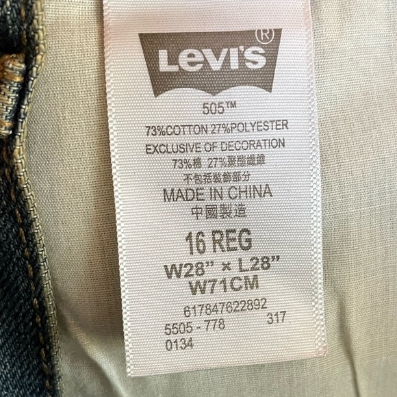 Levi’s 505 Regular-Fit Jeans Sz 16 (W28 X L28) - Picture 9 of 9